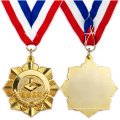 Großhandel Custom Logo handgefertigt wettbewerbsfähiger Preis Sport Marathon laufende militärische Goldmedaille mit plattierter Metallmedaille